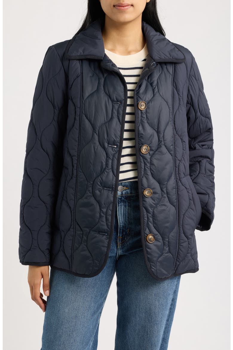 Quilted Liner Jacket, Main, color, NAVY