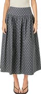 English Factory Polka Dot Cotton Midi Skirt