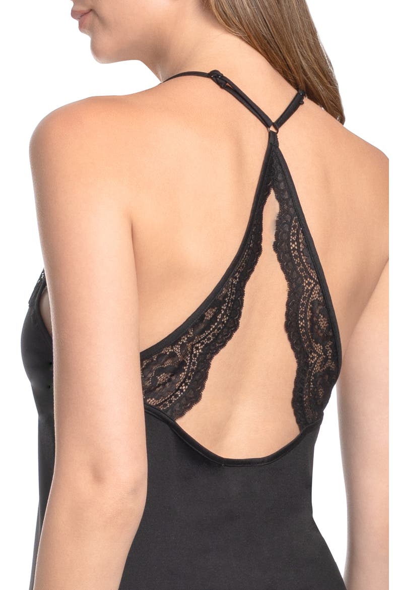 Lettie Knit Chemise, Alternate, color, BLACK