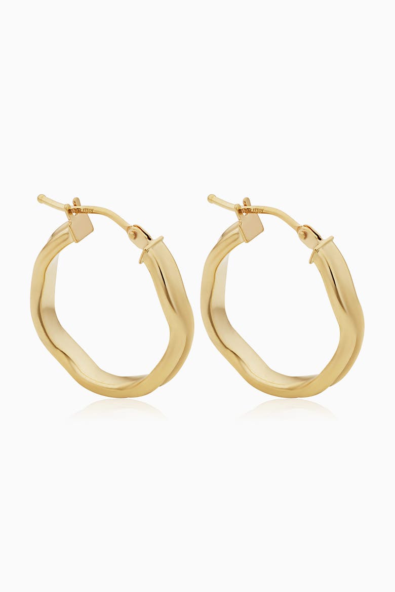 14K Gold Wavemaker Hoops Earrings, Alternate, color, Yellow Gold