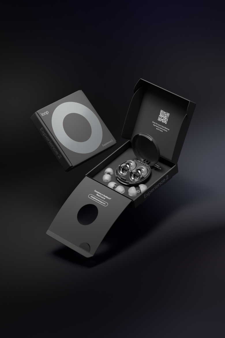 Experience 2 Earplugs Stylish Hearing Protection for Concerts & Festivals, Alternate, color, Silver