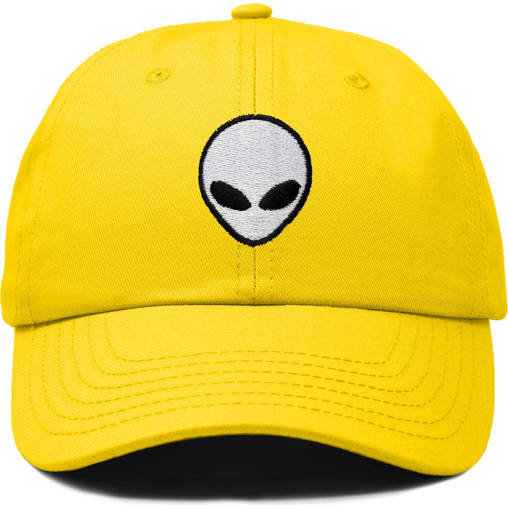 Dalix Alien Embroidered Classic Dad Cap In Gold