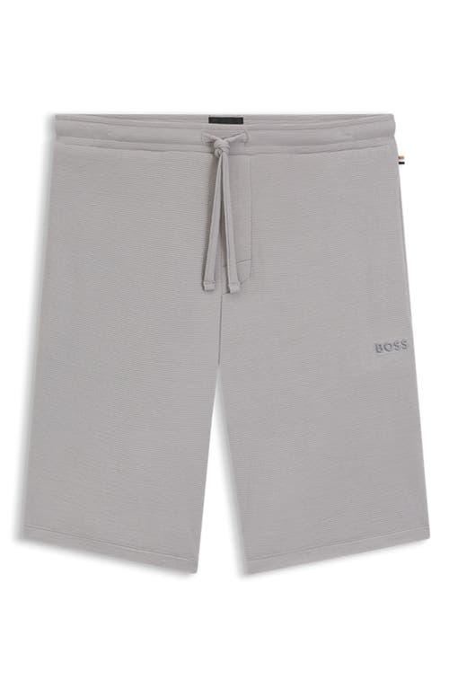 Hugo Boss Boss Ribbed Knit Pajama Shorts In Gray