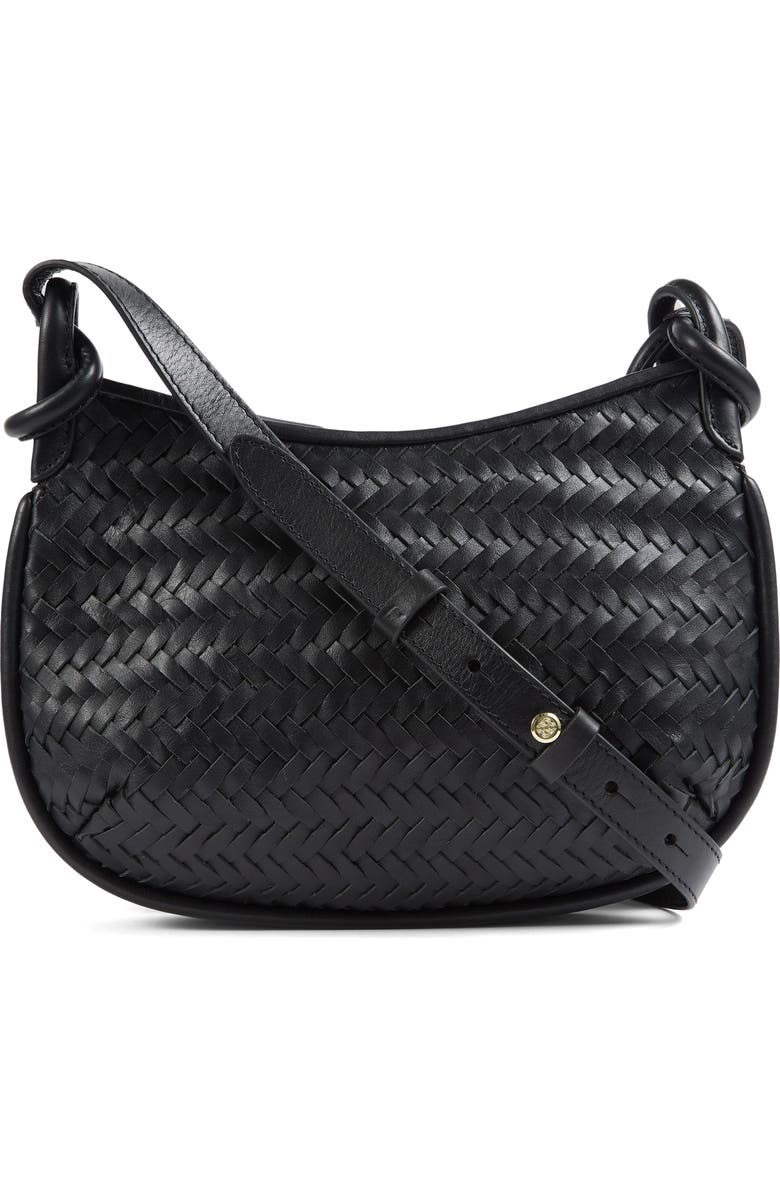 LK Bennett Harley Weave Crossbody Bag, Main, color, Black