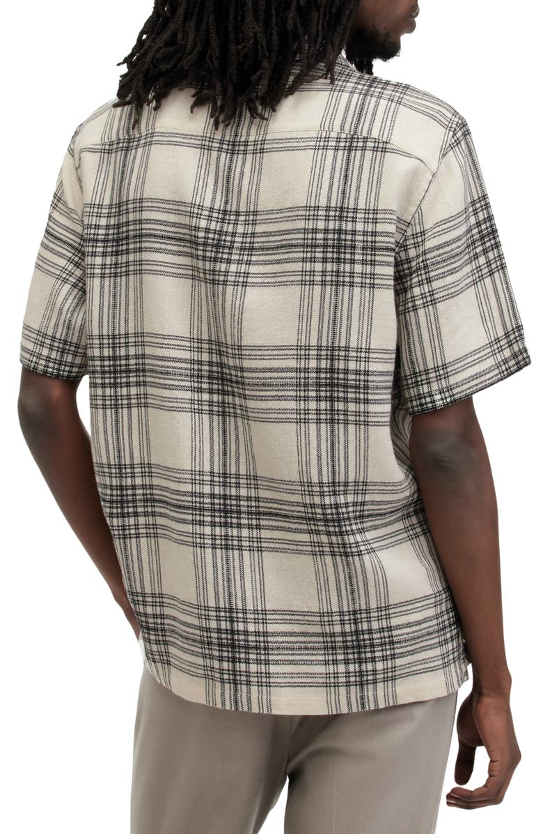 AllSaints Padres Plaid Camp Shirt, Alternate, color, Jet Black