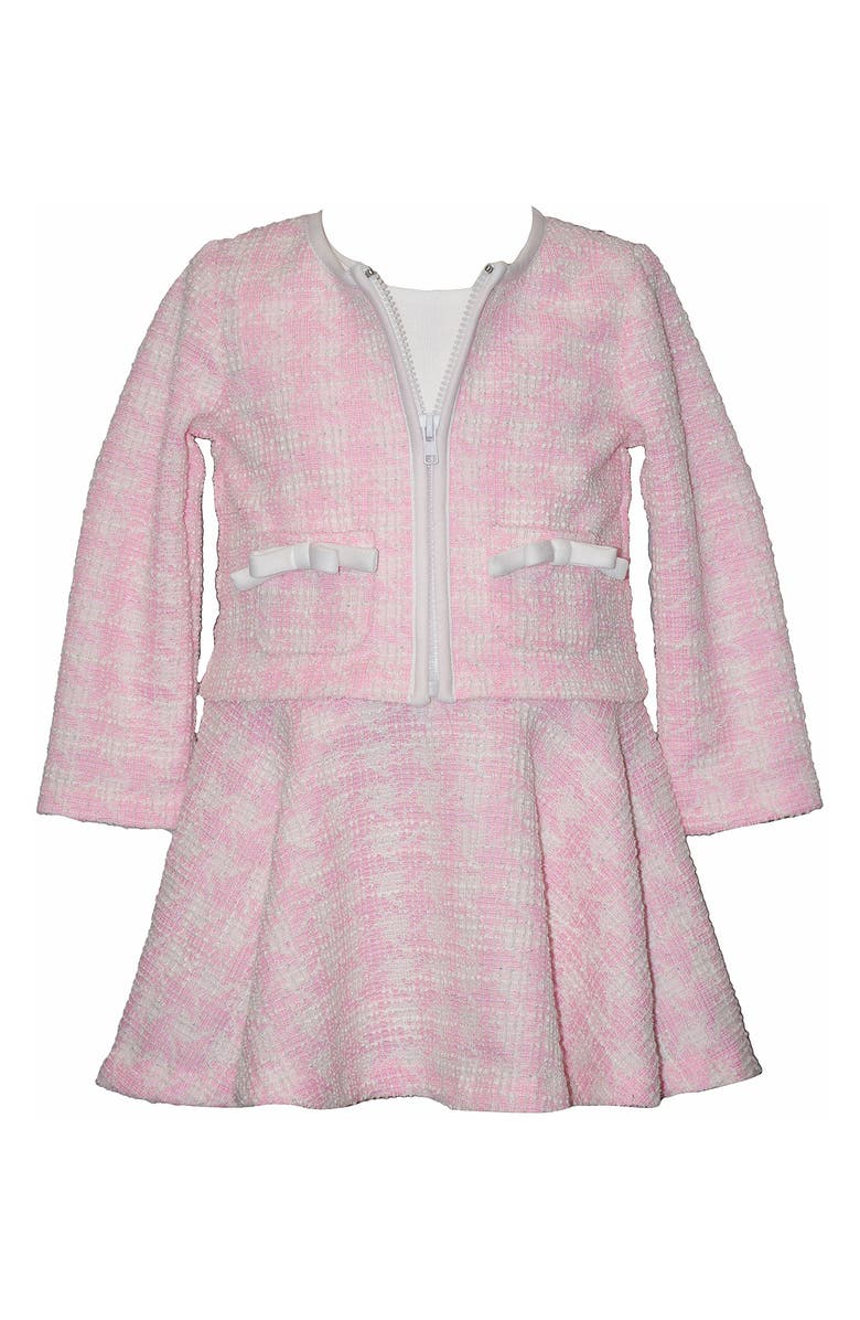 Iris & Ivy Mixed Media Two-Piece Dress & Jacket Set, Main, color, Pink