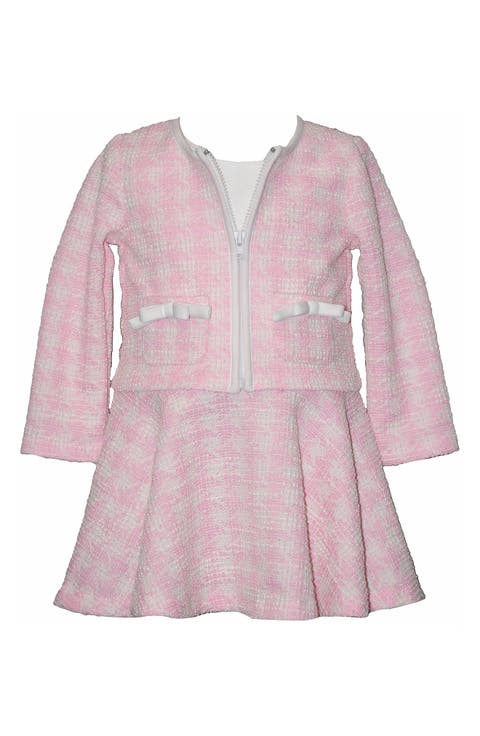 Mixed Media Two-Piece Dress & Jacket Set (Baby & Toddler)