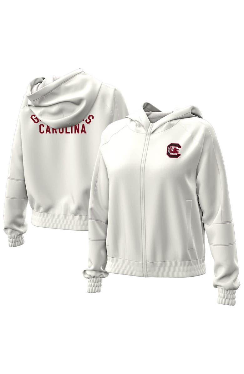 Under Armour Women's Under Armour Natural South Carolina Gamecocks Gameday Rival Fleece Full-Zip Cropped Hoodie, Main, color, 