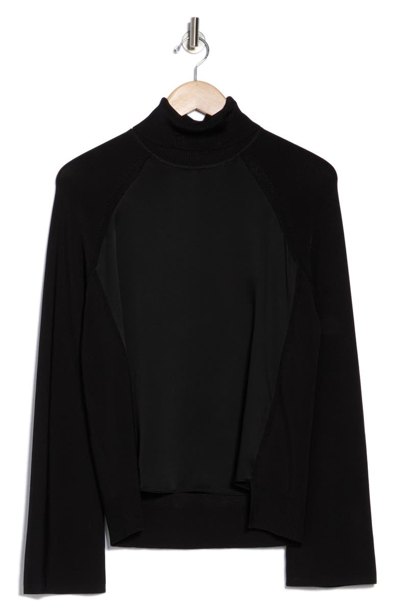 Simkhai Mateo Turtleneck Mixed Media Top, Alternate, color, 