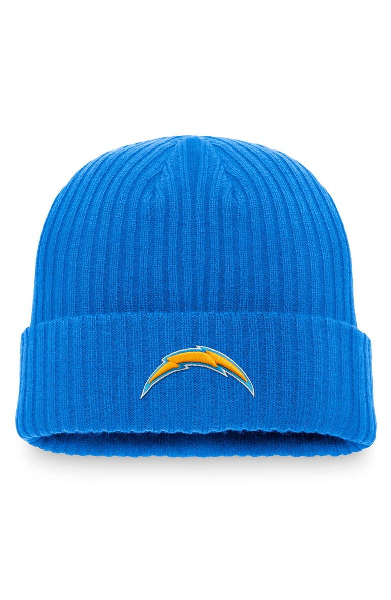 FANATICS Men's Fanatics Branded Powder Blue Los Angeles Chargers Logo Cuffed Knit Hat, Main, color, 