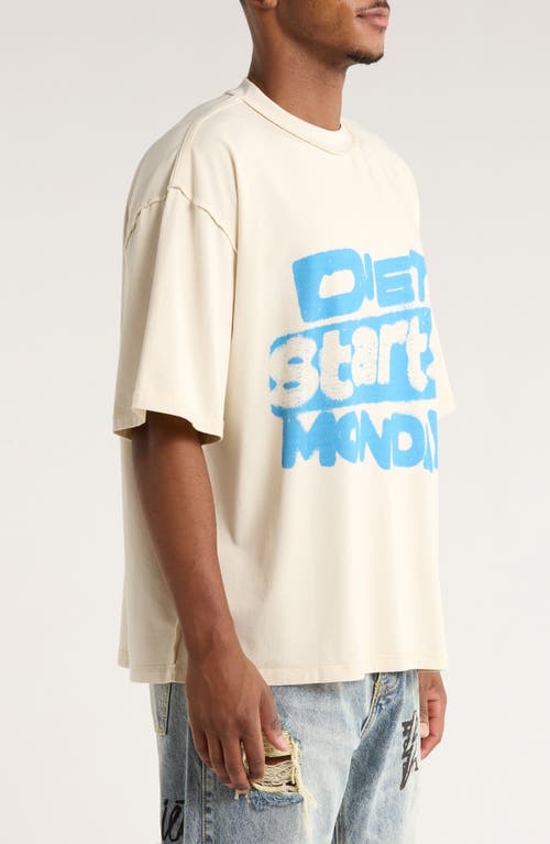 Diet Starts Monday Stencil Logo Cotton Graphic T-shirt In White