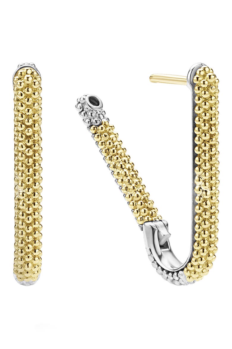 Caviar Lux Two-Tone Mini Hoop Earrings, Alternate, color, SILVER/ GOLD