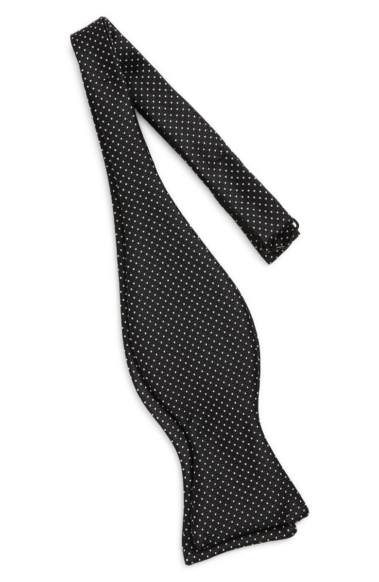 David Donahue Pre-Tied Silk Bow Tie, Alternate, color, Black/ White