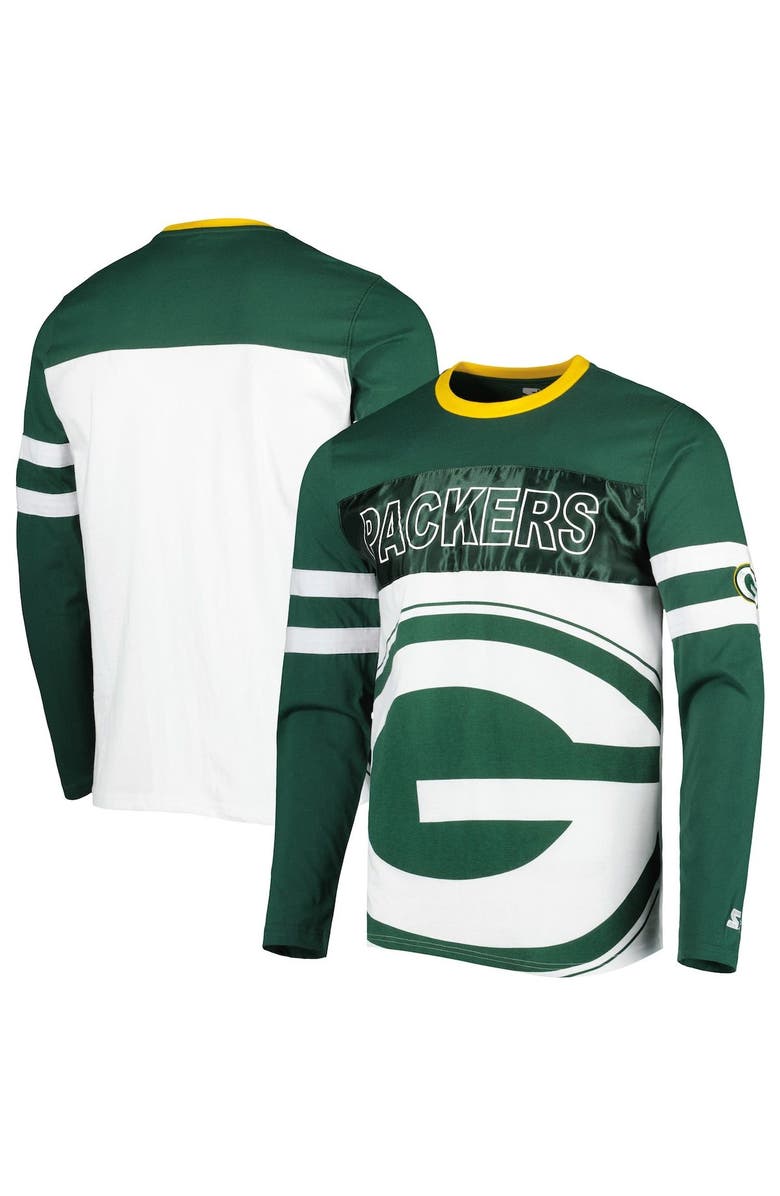 STARTER Men's Starter Green/White Green Bay Packers Halftime Long Sleeve T-Shirt, Main, color, Green