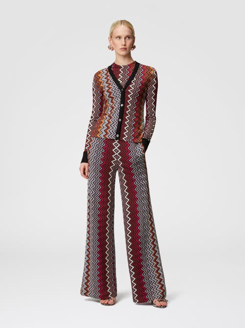Shop Missoni Zigzag Viscose And Wool Cardigan In Multicoloured