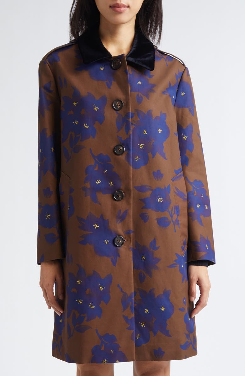 Shushu/Tong Satin Collar Longline Coat, Main, color, Printing