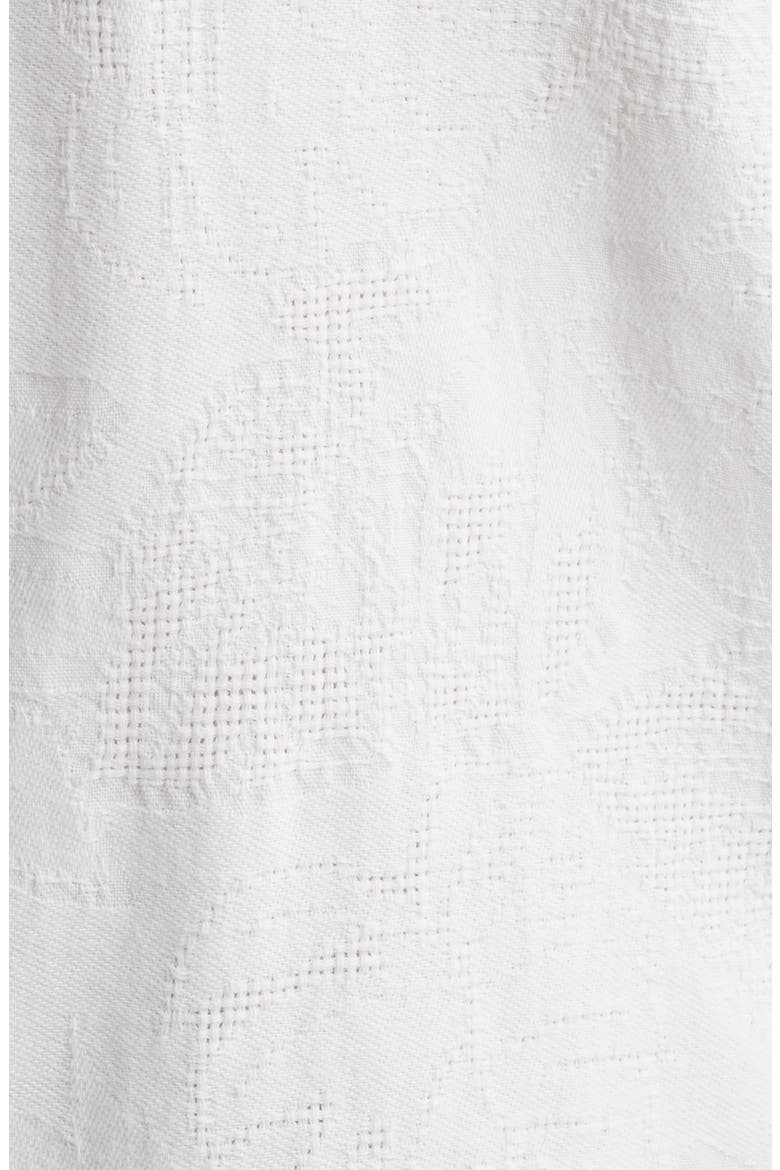 Breeze Island Short Sleeve Cotton Jacquard Button-Up Shirt, Alternate, color, WHITE