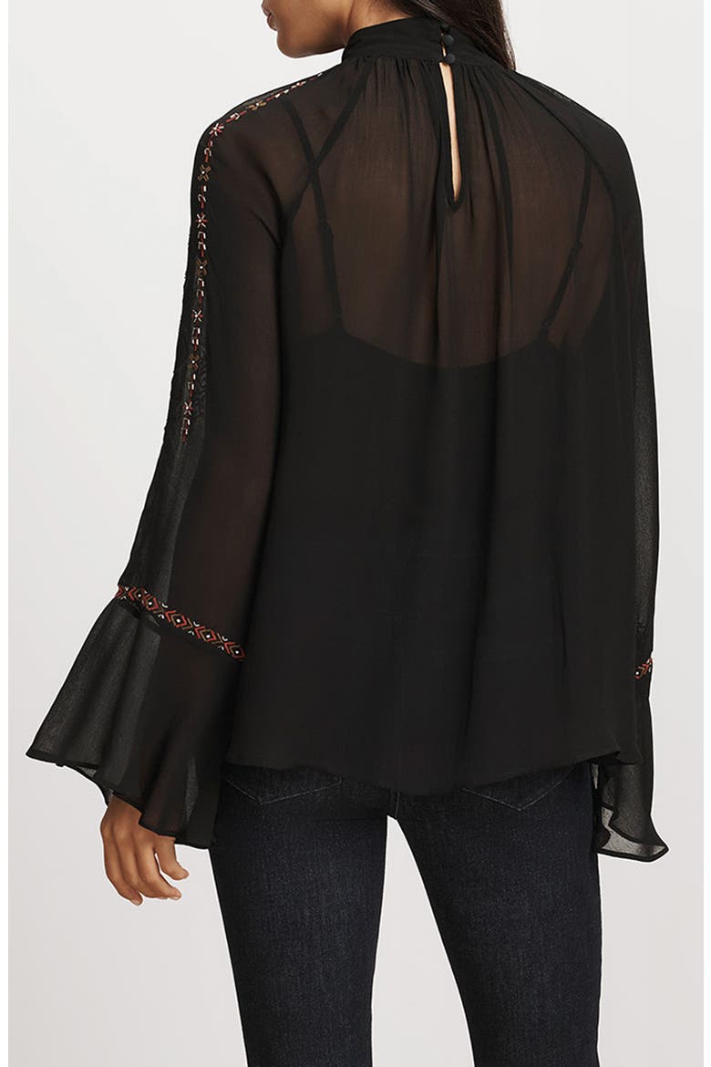 Tairis Embroidered Top, Alternate, color, BLACK