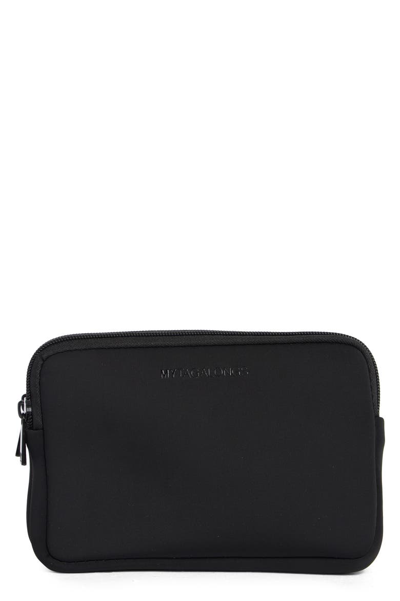 Double Zip Easy View Zip Pouch, Main, color, BLACK