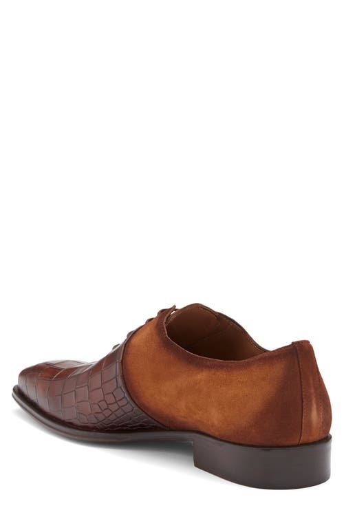 Mezlan Mixed Finish Oxford In Cognac/sport