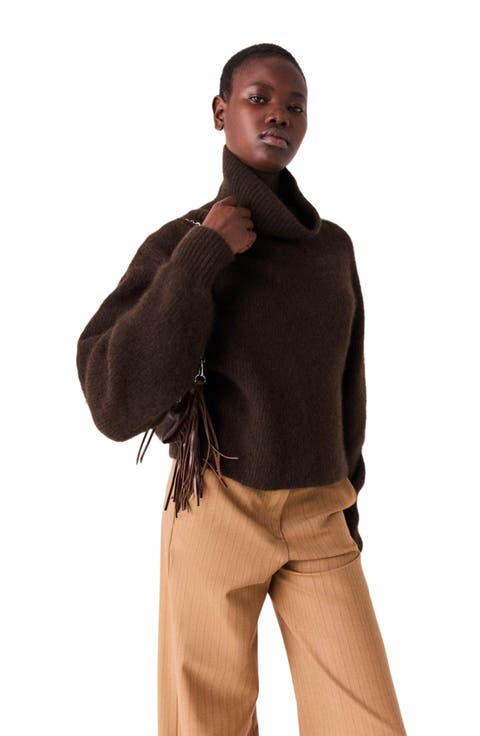 Yak blend roll-neck sweater