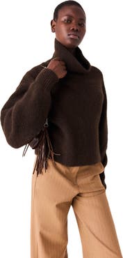 maje Yak blend roll-neck sweater
