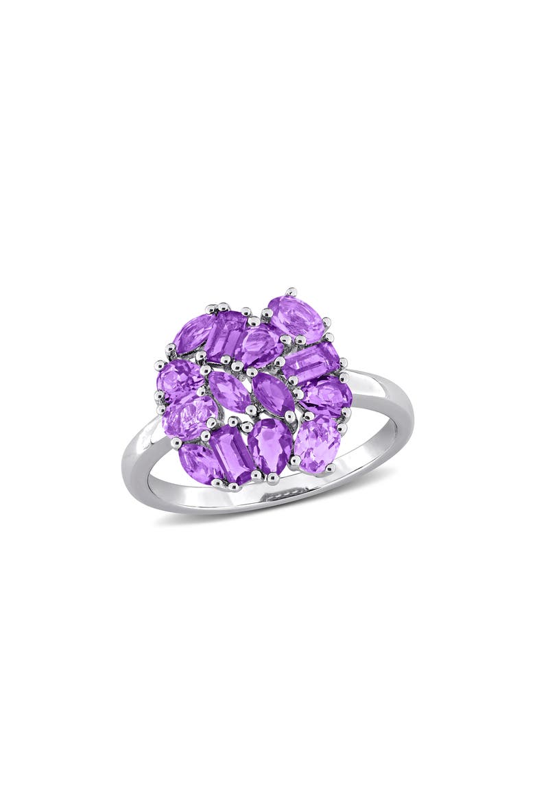 Multi-Shape Amethyst Sterling Silver Ring, Main, color, PURPLE