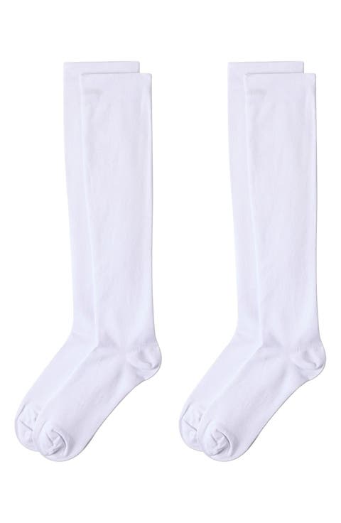 2-Pack Graduated Compression Cotton Blend Crew Socks
