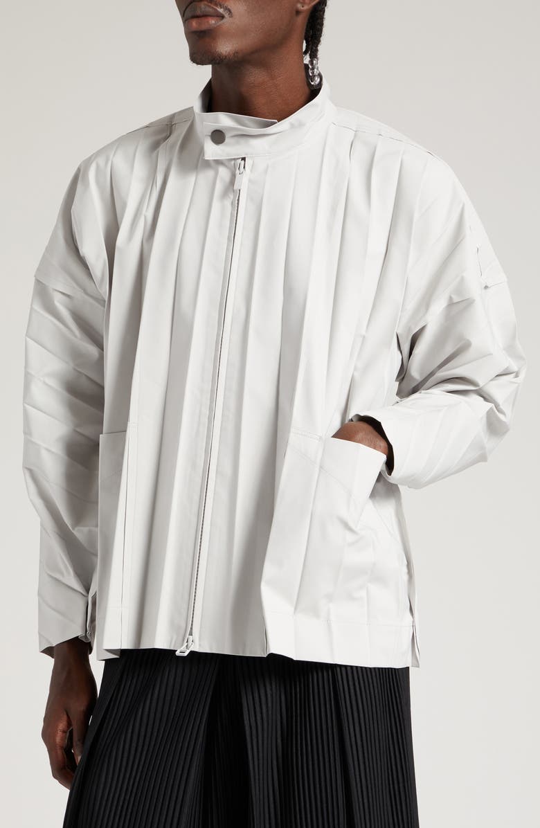Homme Plissé Issey Miyake Edge Pleated Jacket, Alternate, color,