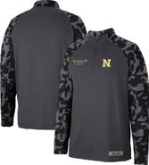 COLOSSEUM Men's Colosseum Charcoal Nebraska Huskers OHT Military Appreciation Long Range Raglan Quarter-Zip Jacket