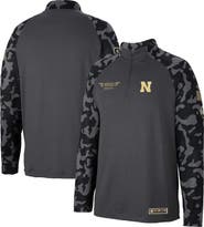 COLOSSEUM Men's Colosseum Charcoal Nebraska Huskers OHT Military Appreciation Long Range Raglan Quarter-Zip Jacket
