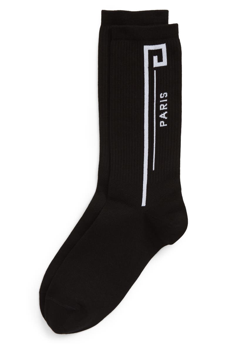 Logo Socks, Alternate, color, BLACK/ WHITE