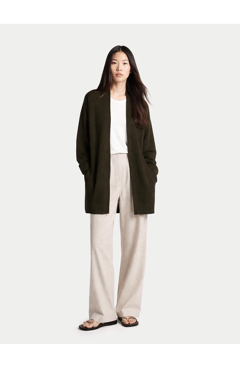 Gobi Cashmere Luxurious Open-Front Cardigan, Alternate, color, Capulet Olive