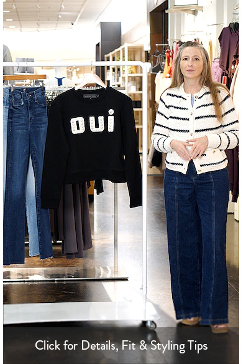 Oui Imitiation Pearl Embellished Cotton Sweatshirt video