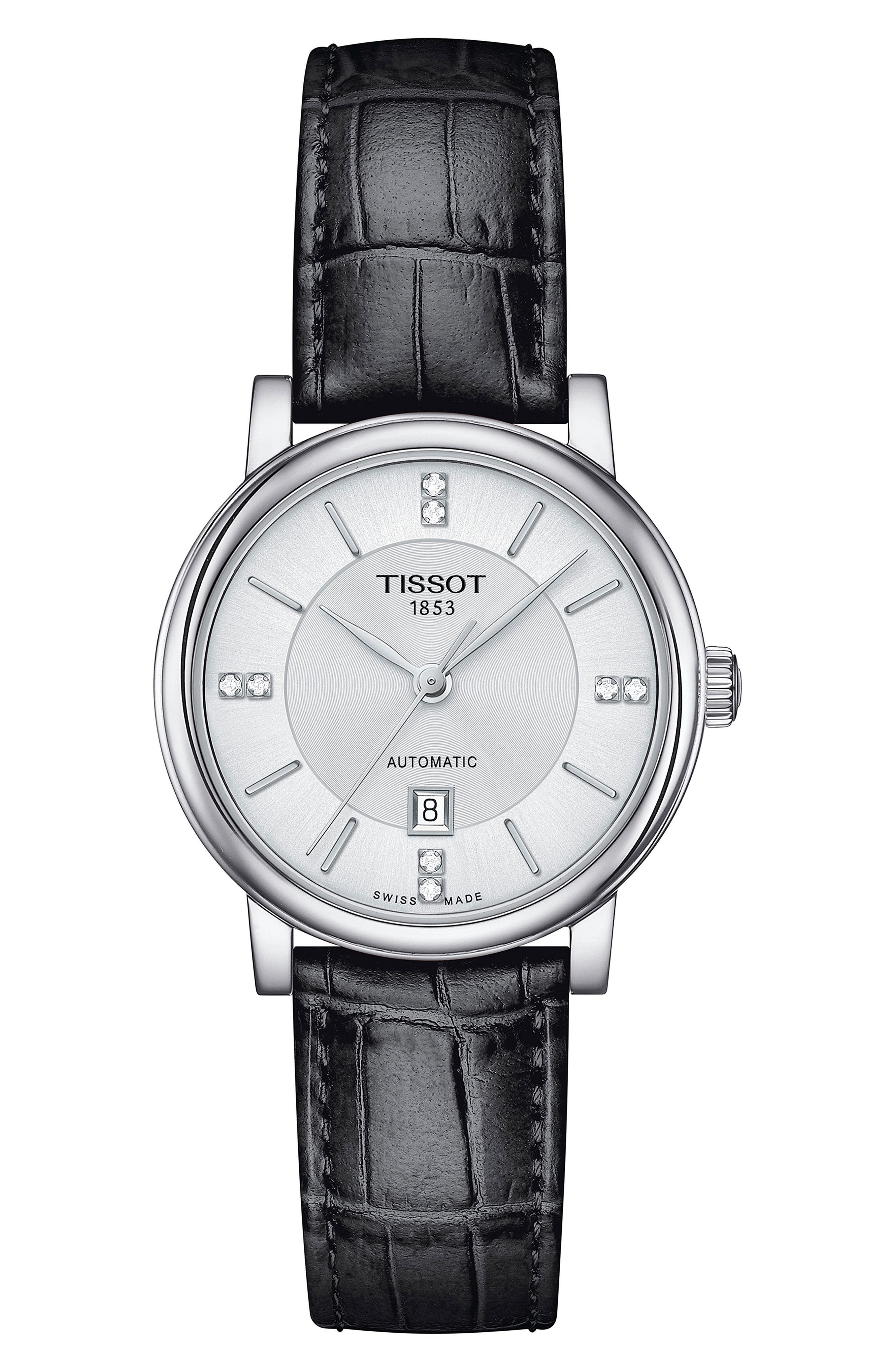Tissot Carson Premium Diamond Leather Strap Watch, 30mm