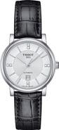 Tissot Carson Premium Diamond Leather Strap Watch, 30mm