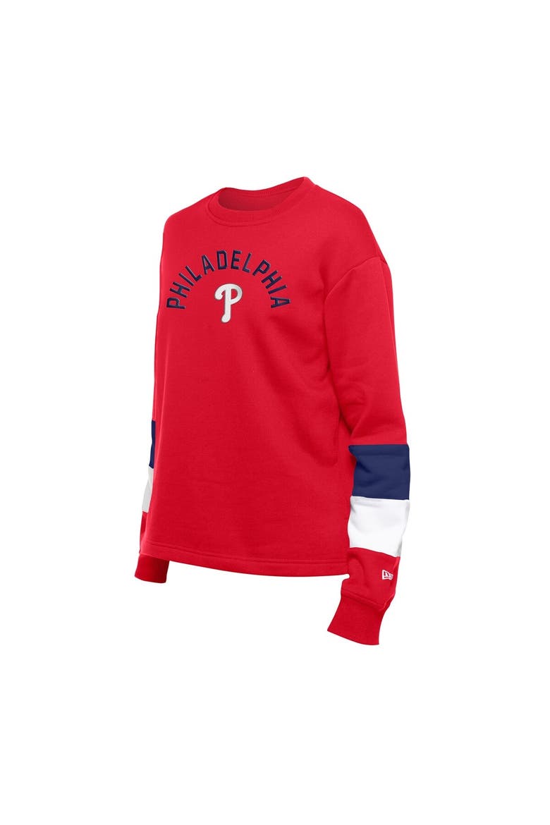 Women's New Era  Red Philadelphia Phillies Gameday Crewneck Sweatshirt, Alternate, color, Red