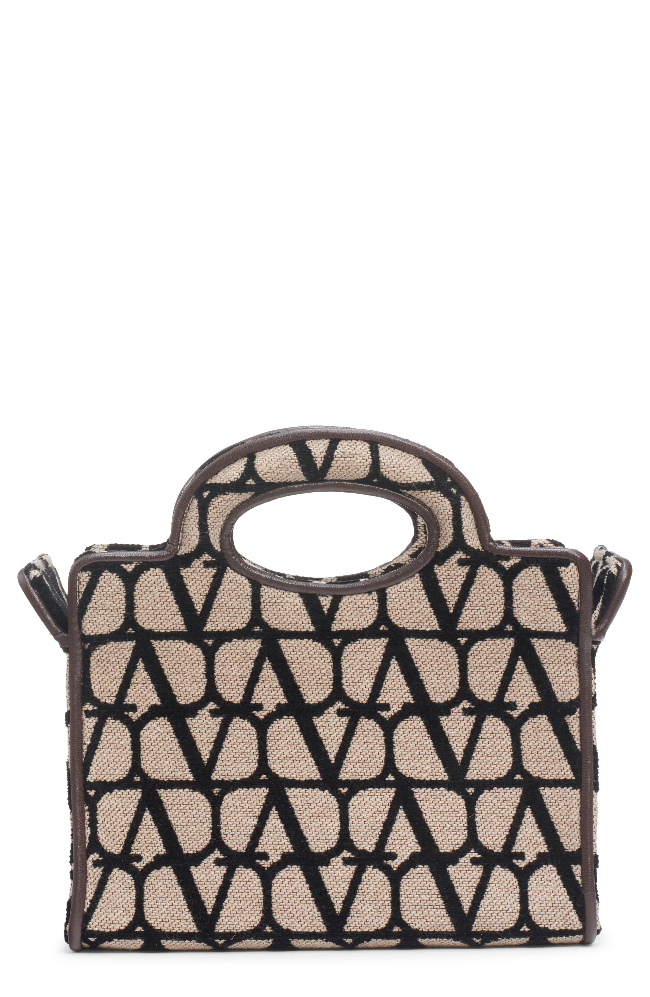 Valentino Garavani Small La Troisième VLOGO Toile Print Canvas Tote, Main, color, 