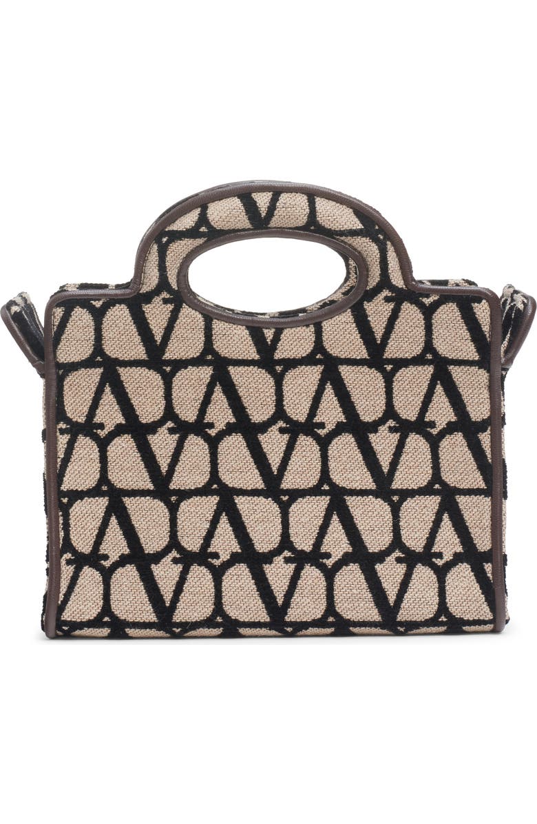 Valentino Garavani Small La Troisième VLOGO Toile Print Canvas Tote, Main, color,