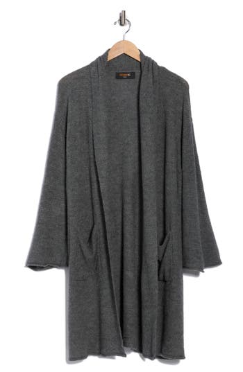 Renee C Open Front Sweater Cardigan In Gray