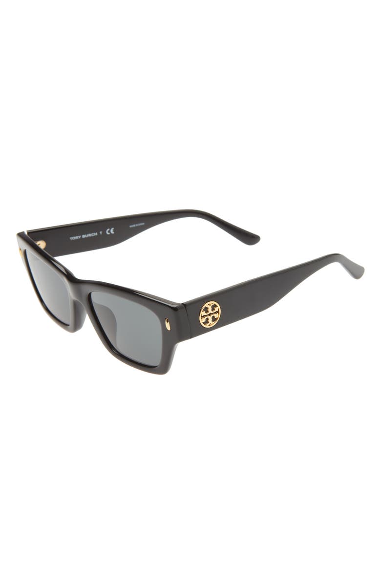 Tory Burch 52mm Rectangular Sunglasses, Alternate, color, 