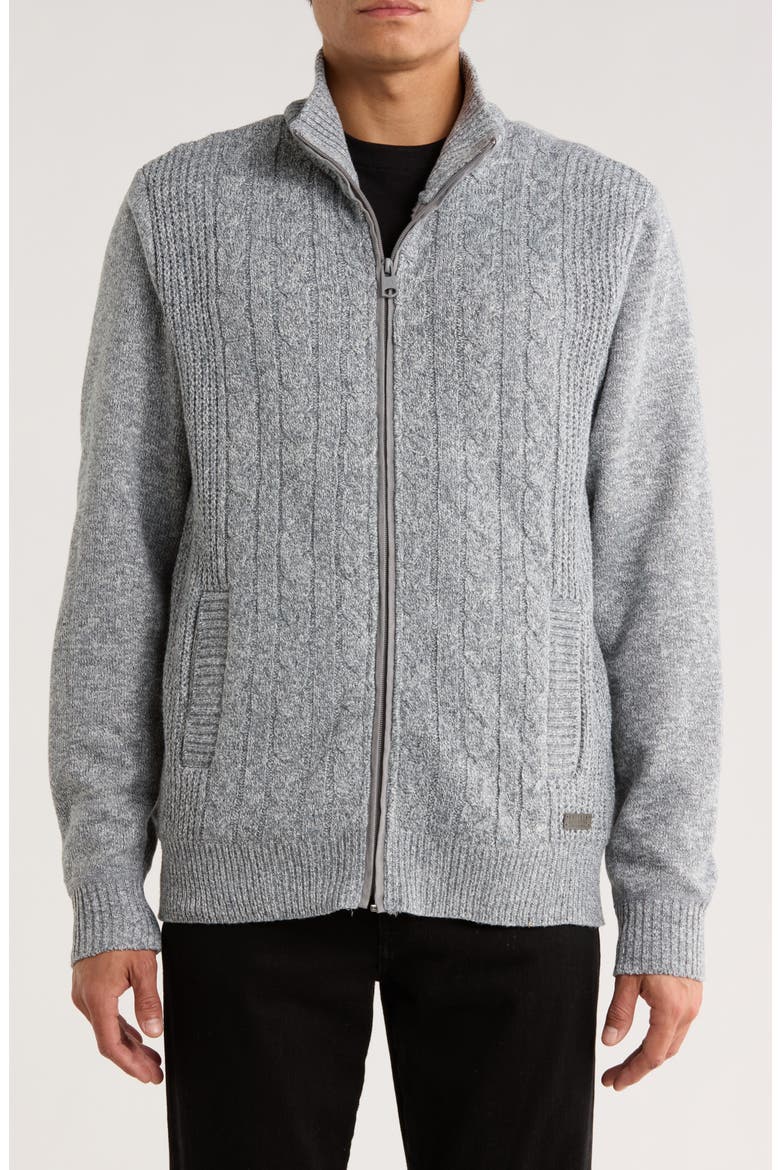 Wactorio Zip Cardigan, Main, color, LIGHT GREY MIX