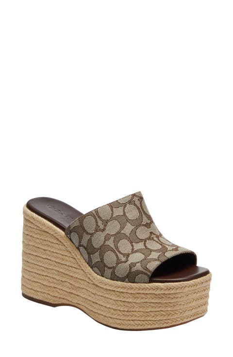 Signature Jacquard Platform Wedge Sandal (Women)