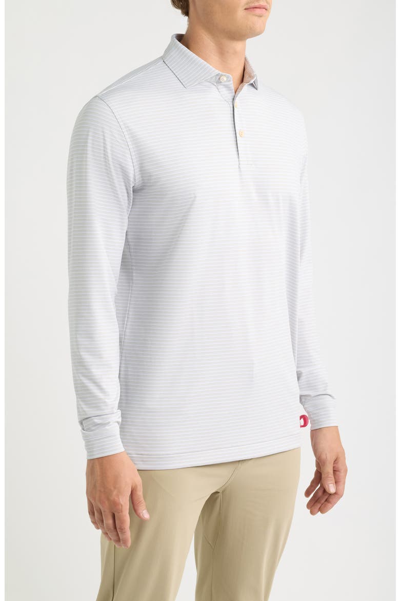 Merion Stripe Summer Comfort Long Sleeve Performance Jersey Polo, Alternate, color, BRITISH GREY