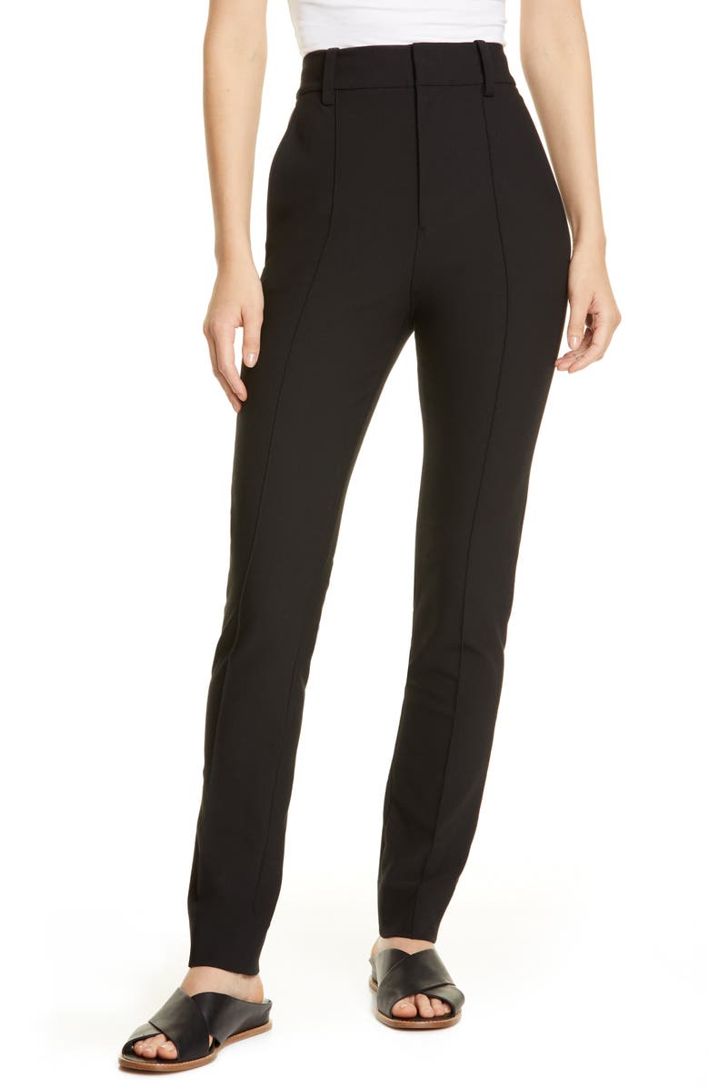 Vince High Waist Stretch Cotton Cigarette Pants, Main, color,