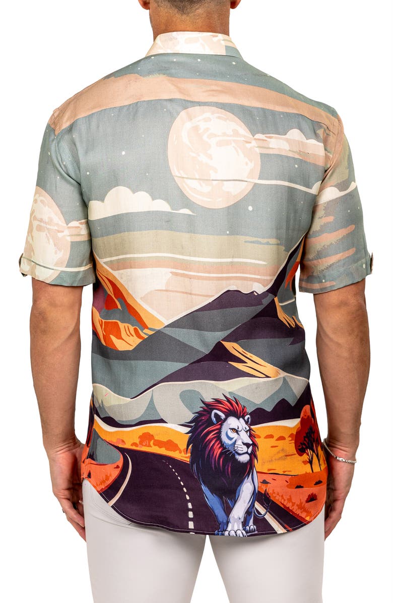 Maceoo Galileo Marthy Short Sleeve Button-Up Shirt, Alternate, color, 