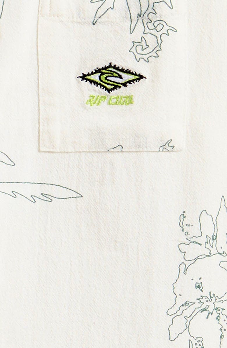 Rip Curl Kids' Raw Energy Short Sleeve Cotton Button-Up Shirt, Alternate, color, 