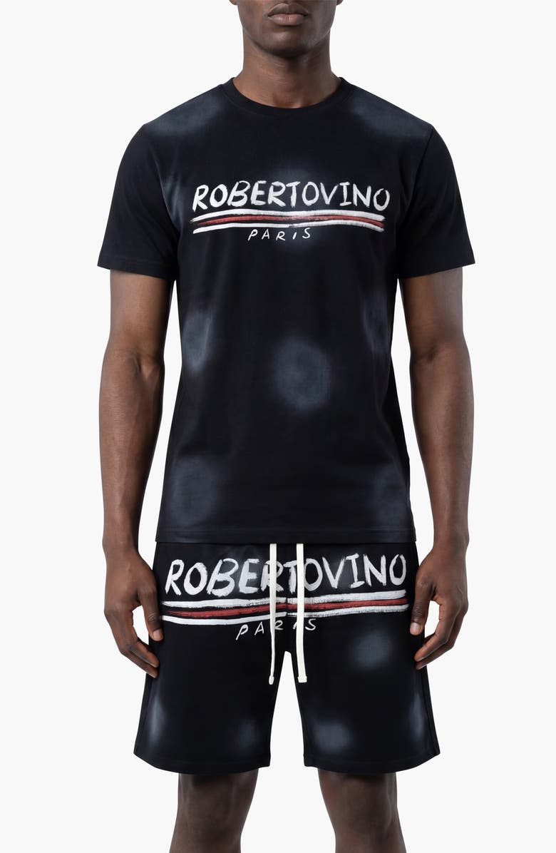 Roberto Vino Roberto Paris Short Set, Main, color, Black