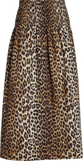 スカート GANNI LEOPARD COTTON SKIRT Ganni Leopard Print Organic Cotton Skirt | Nordstrom