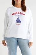 Caslon® Montauk Sailing Embroidered Fleece Graphic Sweatshirt